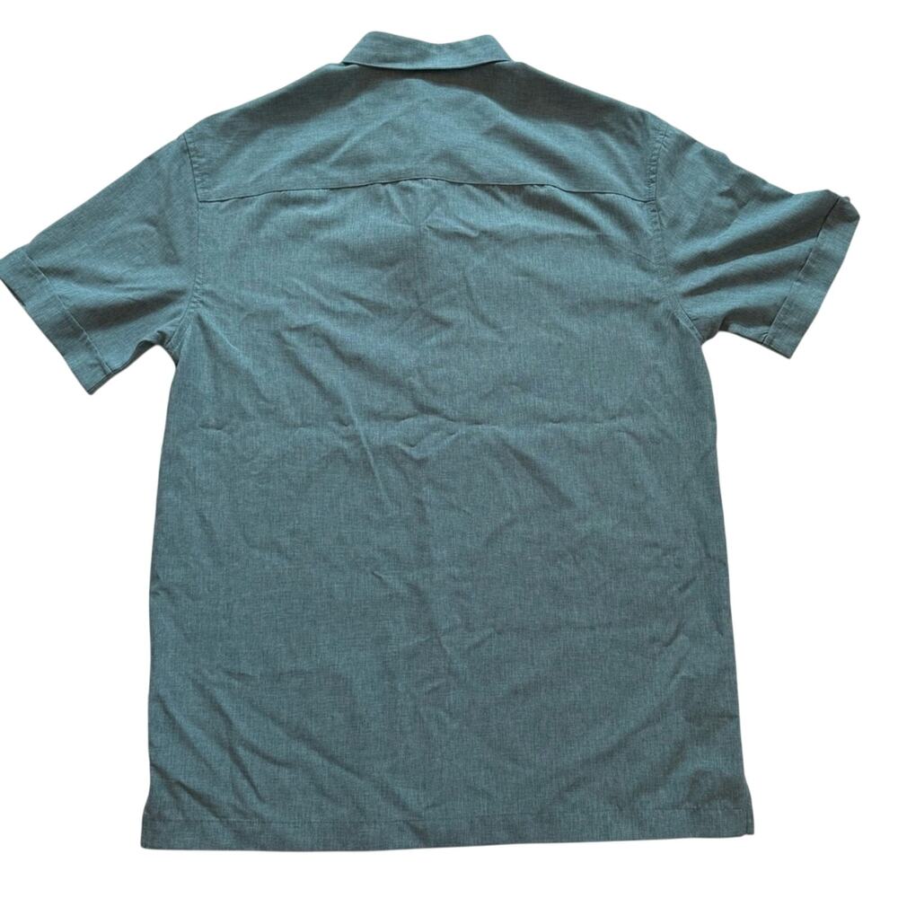 Cubavera Guayabera Shirt Men’s S Teal Blue Short Sleeve Button Front Resort - Picture 2 of 13